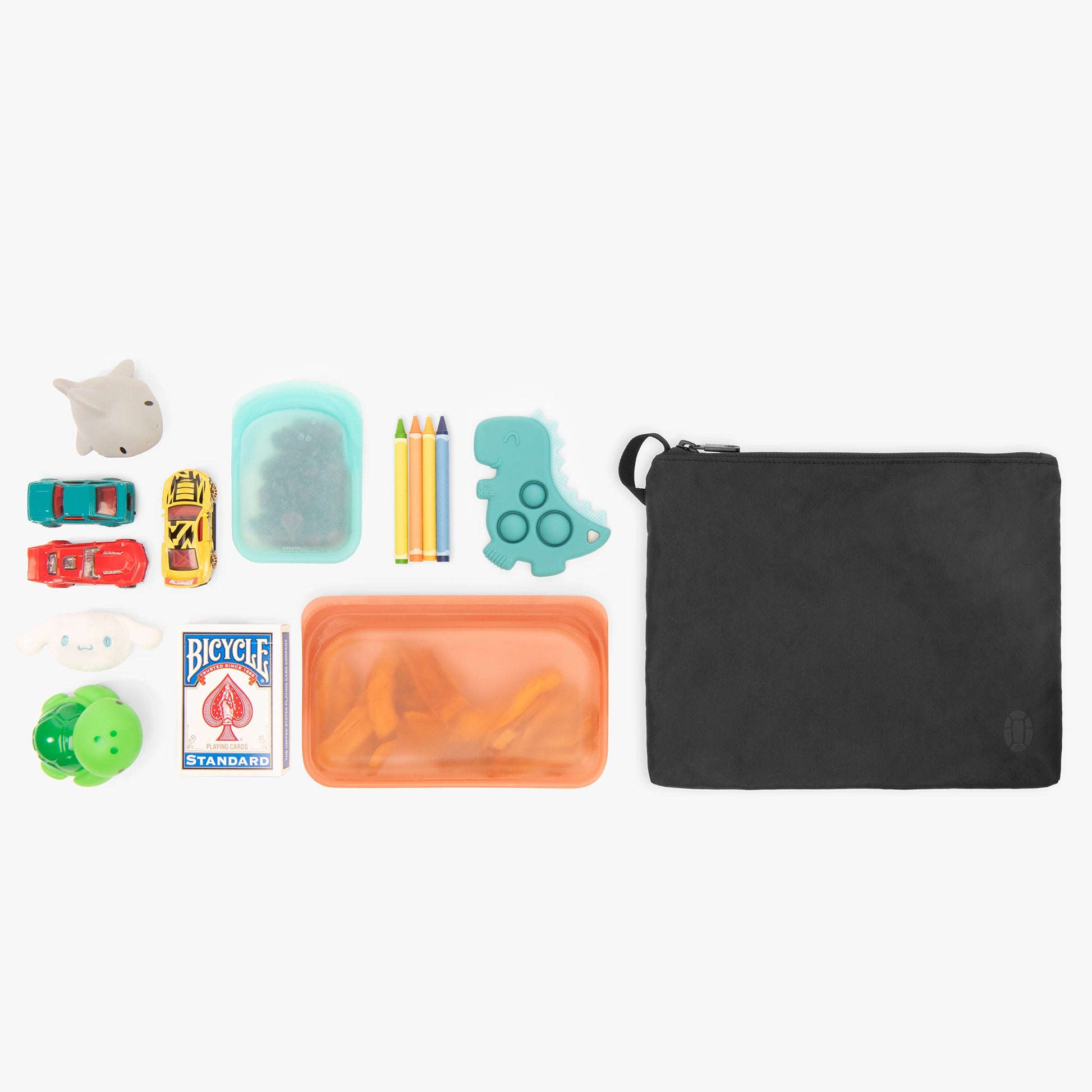 Kids' stuff in the large pouch