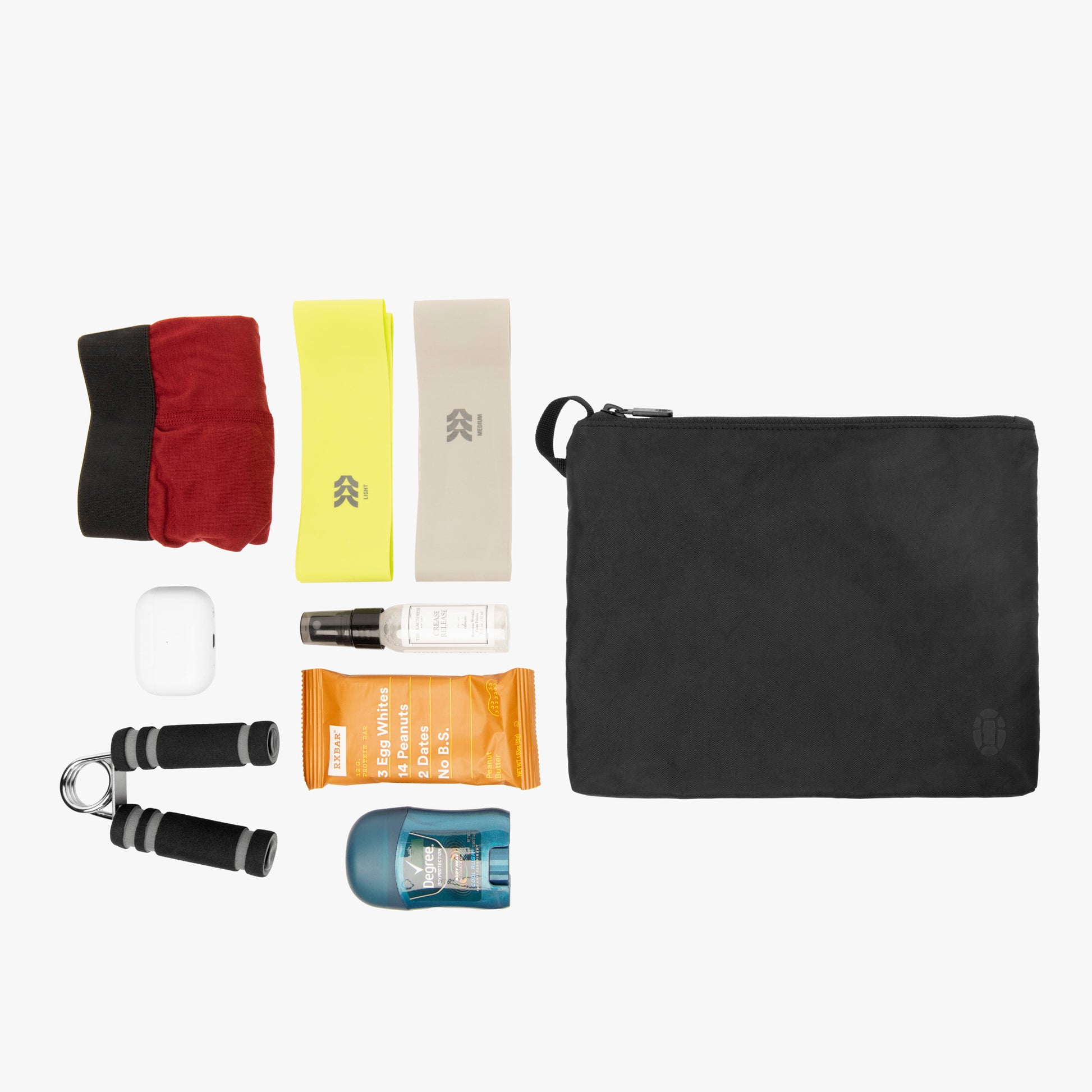Exercise gear in the large pouch