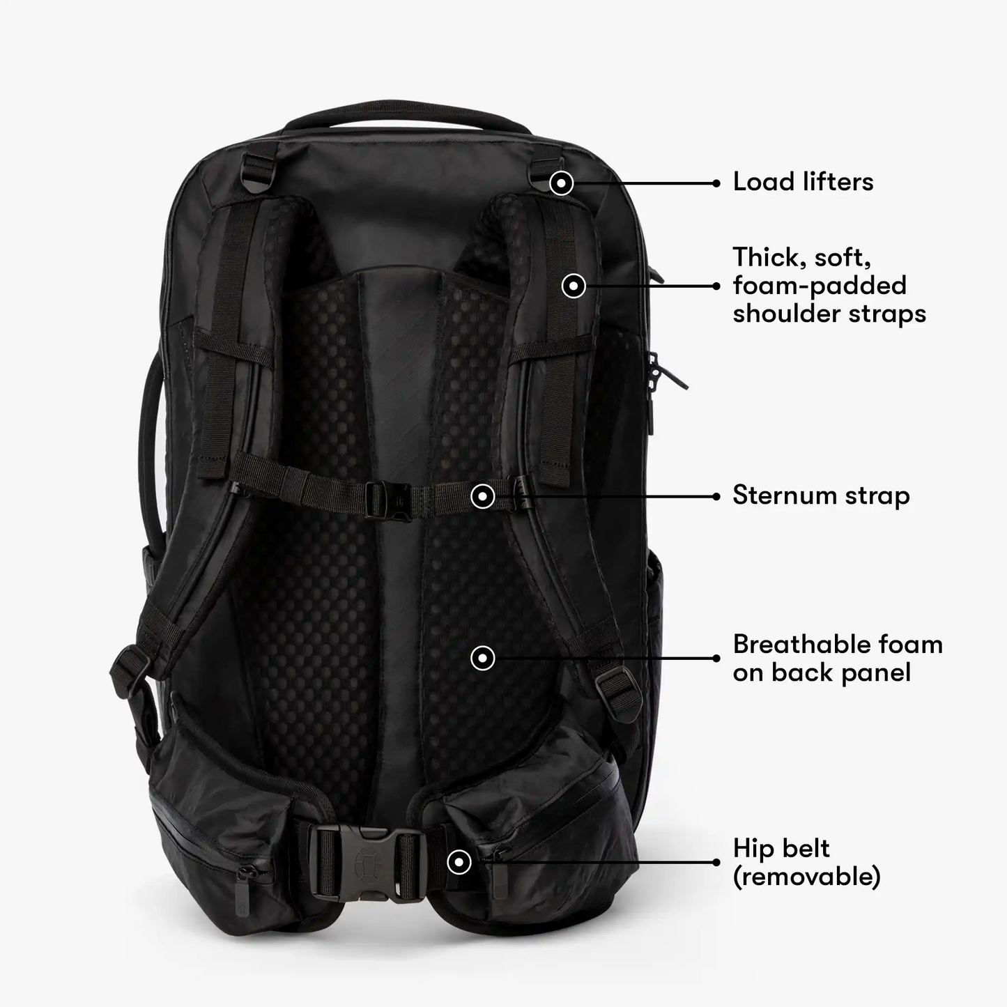 Comfortable to carry with height-adjustable shoulder straps