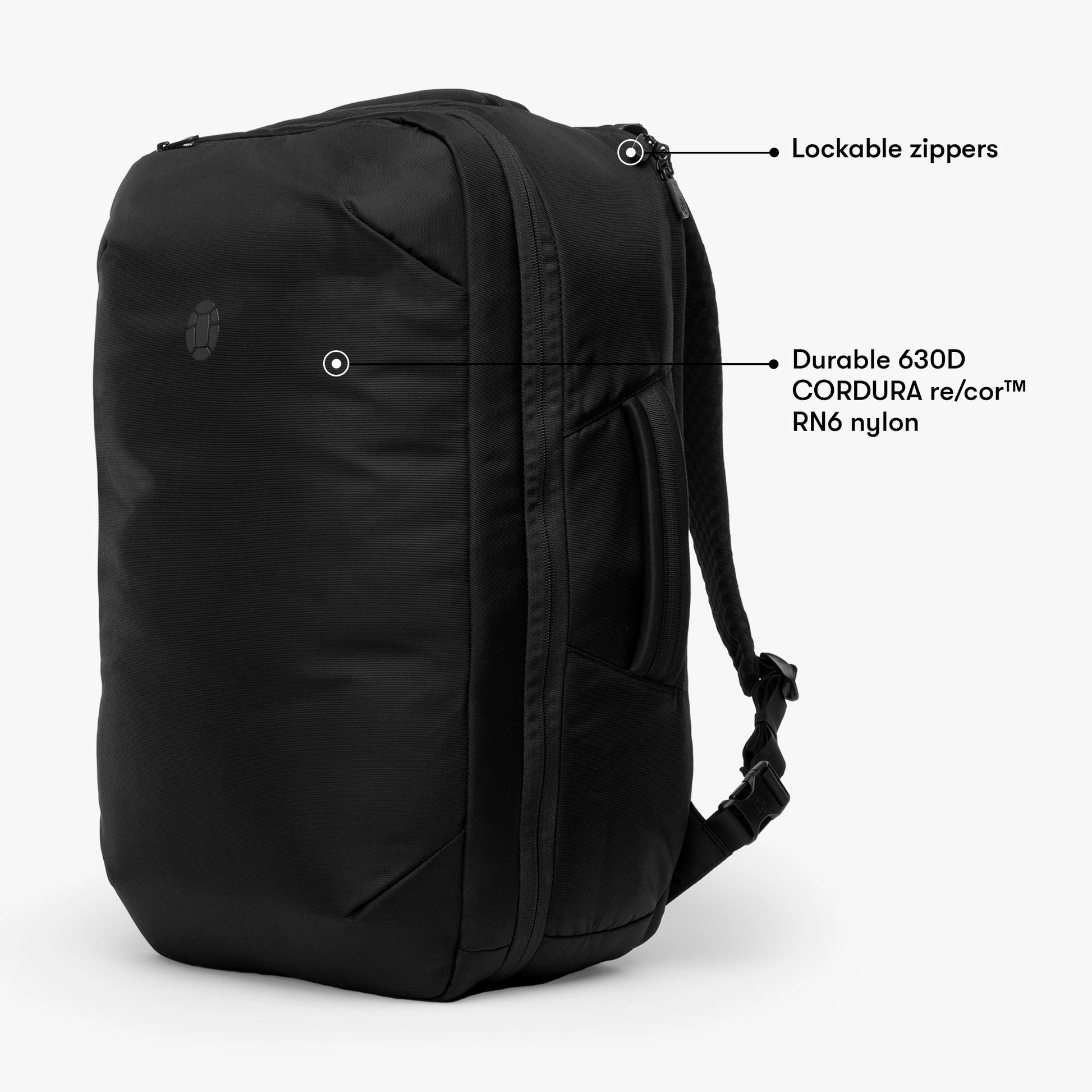 Built to last with 630D CORDURA re/cor™ RN6 nylon