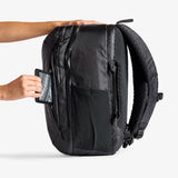 Flat front pocket for a notebook or Kindle