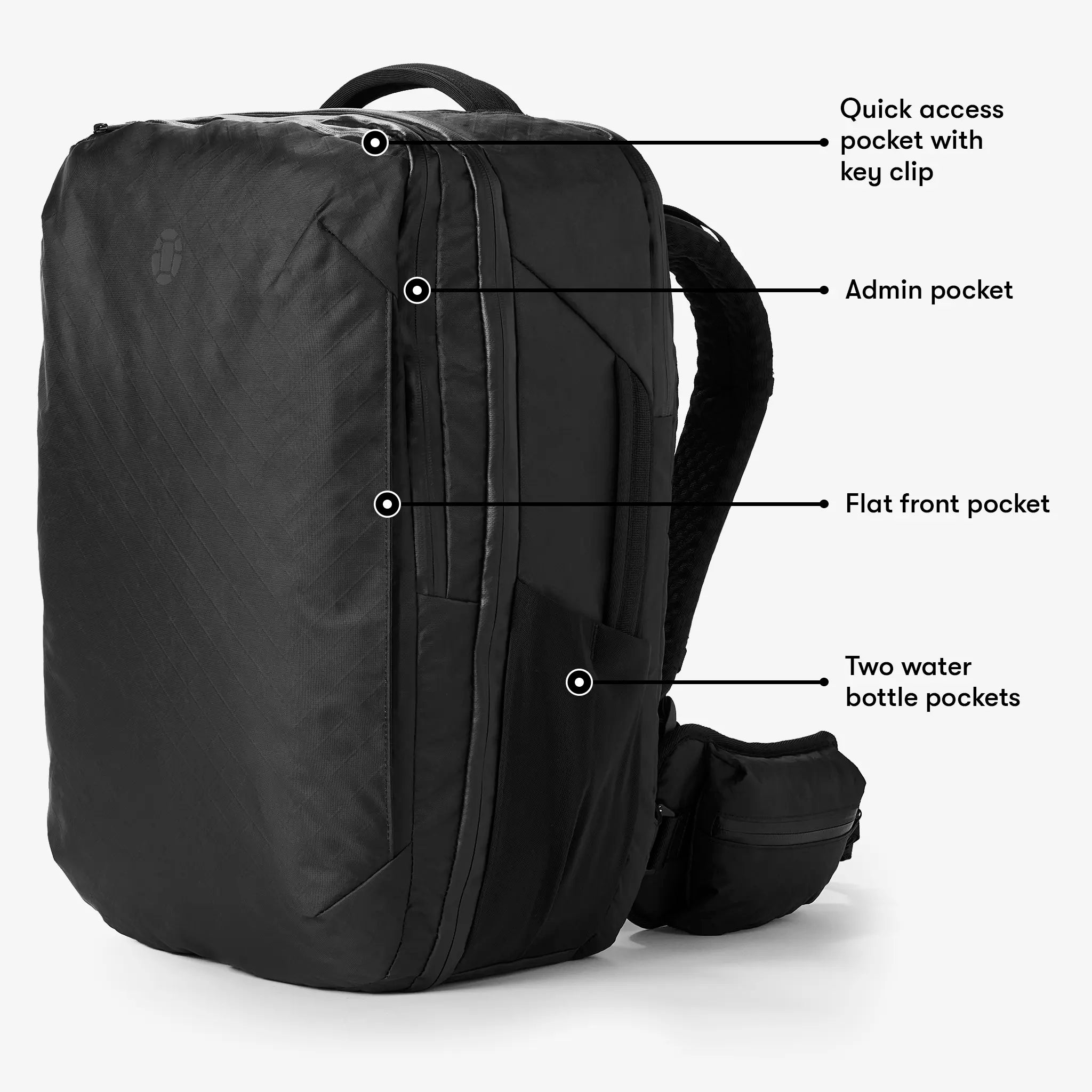 backpack travel bag top Topo Designs Global 40L Adjustable suspension Tortuga Travel Backpack Pro 40L
